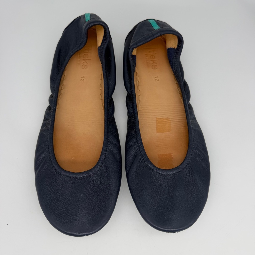 Tieks by Gavrieli Navy Blue Leather Ballet Flats Size 12 Travel Slip On Classic